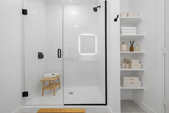 Frameless glass walk-in shower*